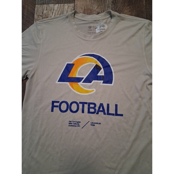NEW! Men's Nike NFL OnField Apparel LA Rams Dri-Fit T-Shirt, Size Small - Picture 2 of 11